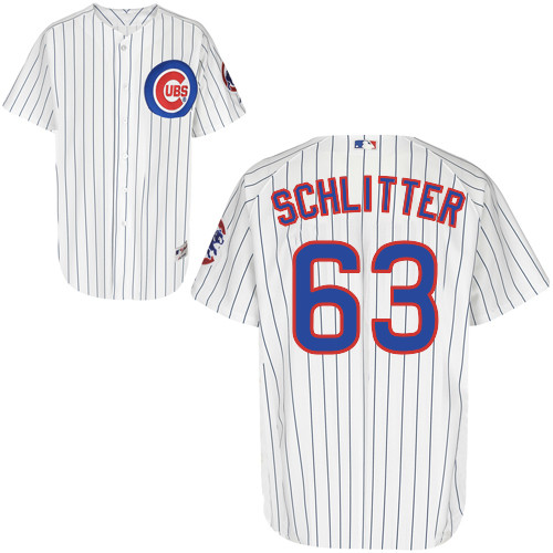 Brian Schlitter #63 MLB Jersey-Chicago Cubs Men's Authentic Home White Cool Base Baseball Jersey